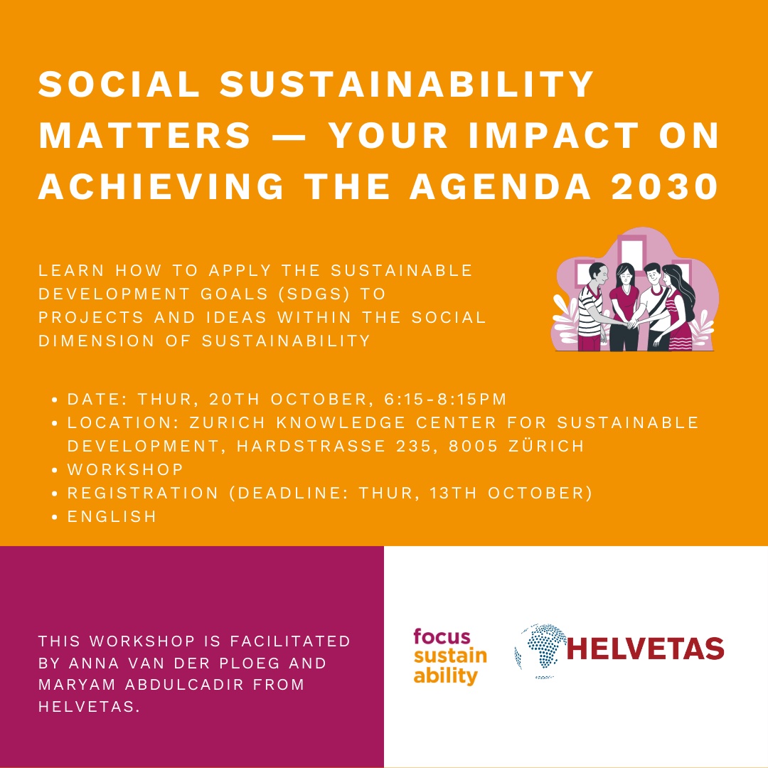 Workshop «Social Sustainability Matters – Your Impact on Achieving the Agenda 2030»